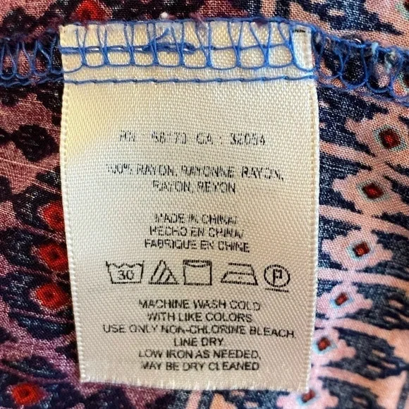 Anthropologie Maeve Blue Woodland Walk Tunic Long Sleeve Top Size 0 - Picture 9 of 9